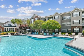 Clean blue swimming pool